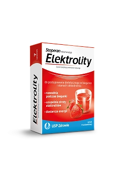 Elektrolity, proszek do stosowania przy biegunce o smaku truskawkowym, 7 sasz.