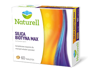 Naturell Silica Biotyna Max  tabletki ze składnikami wspierającymi mocne włosy i paznokcie, 60 szt.