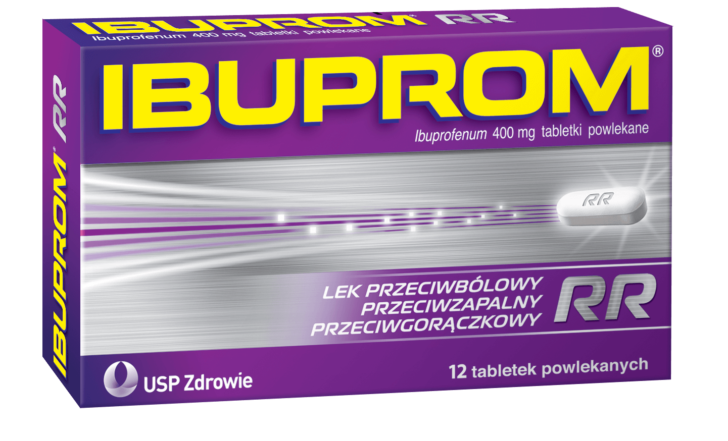 Ibuprom RR Max tabletki przeciwzapalne, przeciwbólowe, przeciwgorączkowe, 12 szt.