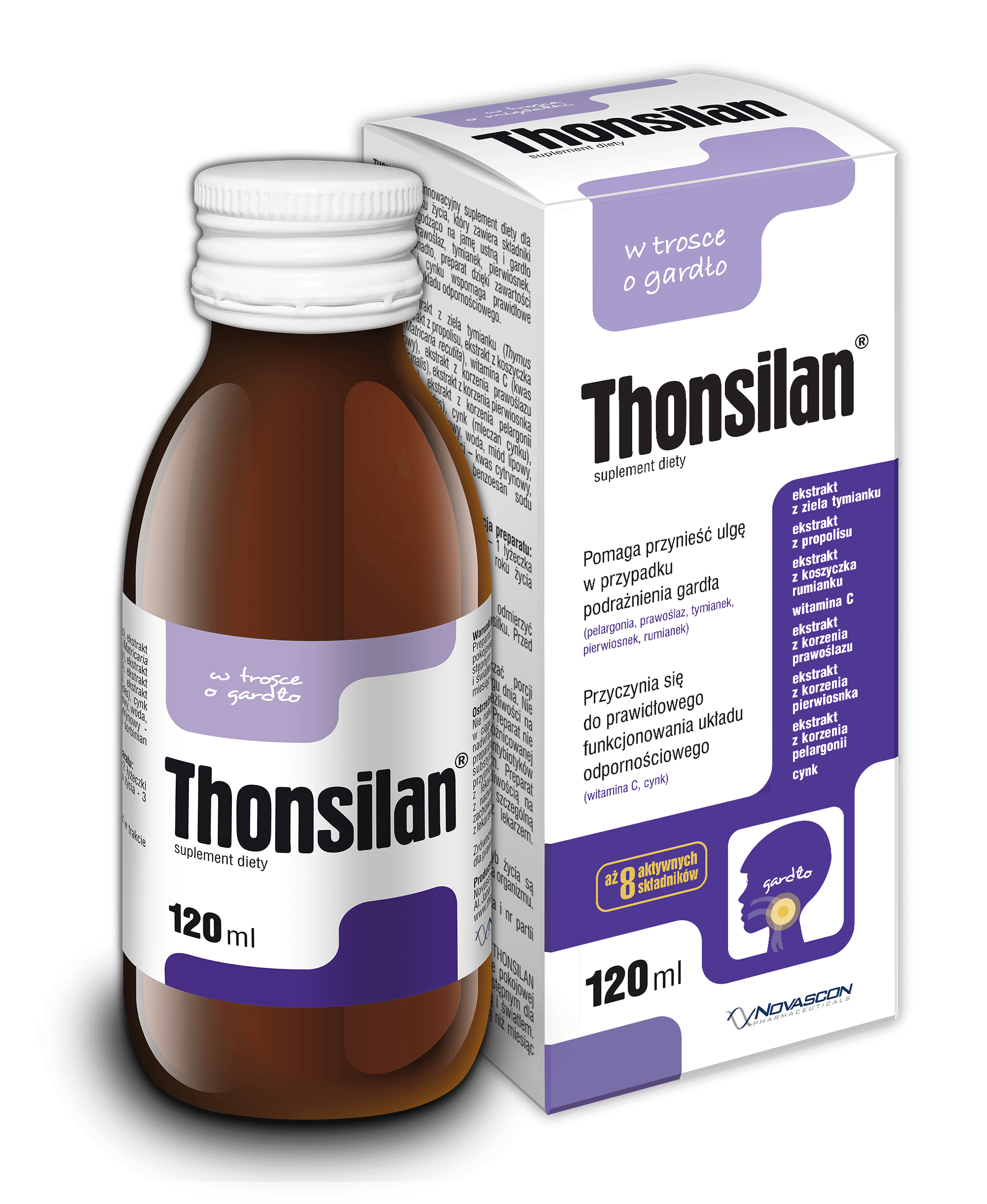 Thonsilan, syrop ze składnikami wspierającymi odporność, 120 ml