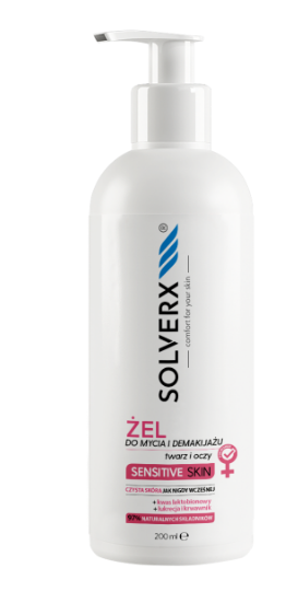 EMPIRE PHARMA Solverx Sensitive Skin, żel do mycia i demakijażu twarzy, 200 ml