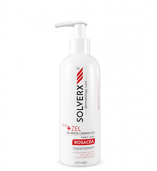 Solverx Rosacea +Forte, żel do mycia twarzy i demakijażu, 200 ml