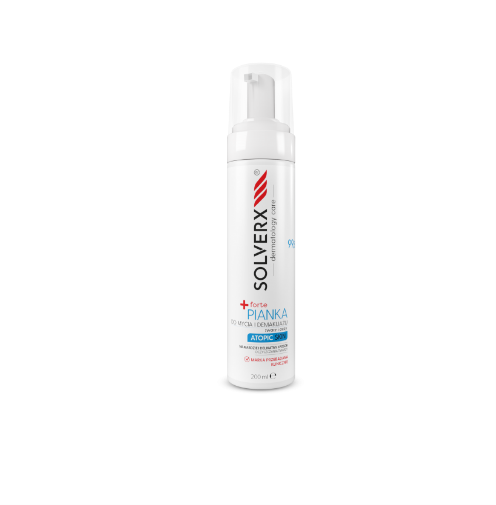 Solverx Atopic Skin + Forte , pianka do mycia twarzy i demakijażu, 200 ml