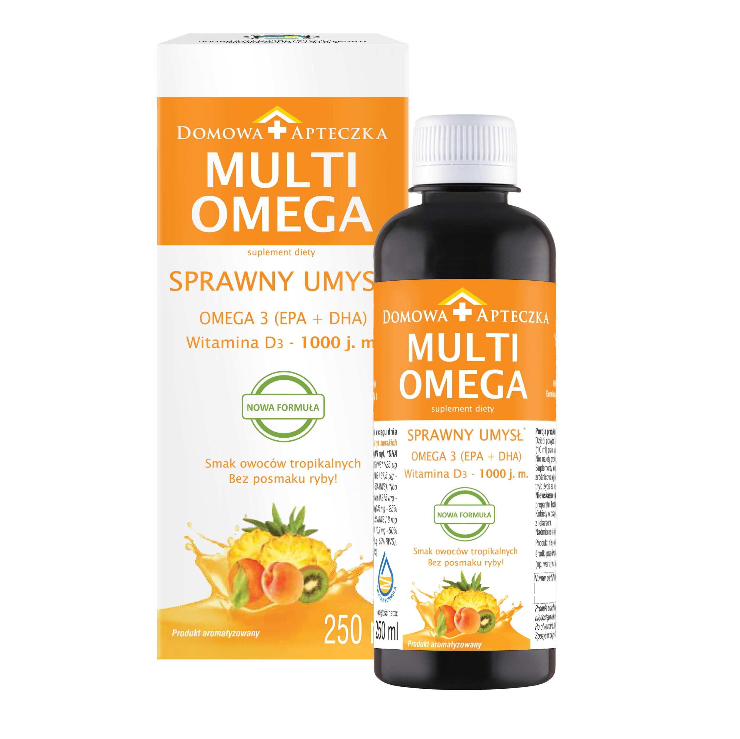MultiOmega syrop z olejem z ryb morskich wzmacniającym odporność, 250 ml
