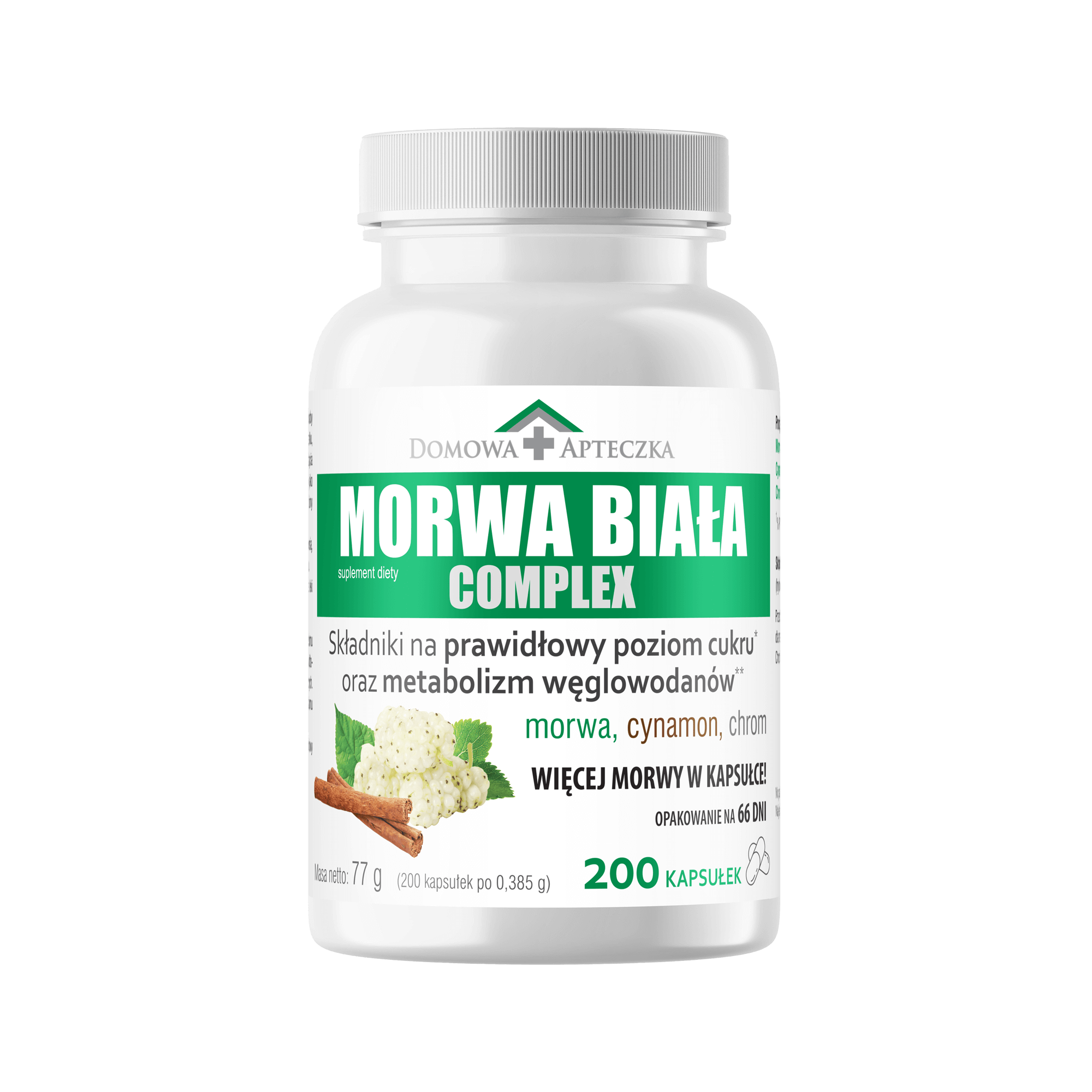 Morwa Biała Complex tabletki ze składnikami wspomagającymi kontrolę poziomu cukru we krwi, 200 szt.