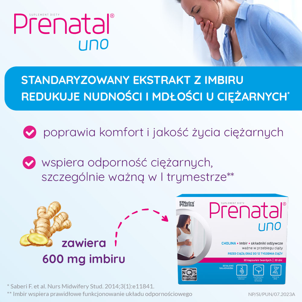 Prenatal Uno, planowanie i 1. trymestr ciąży, 30 szt.