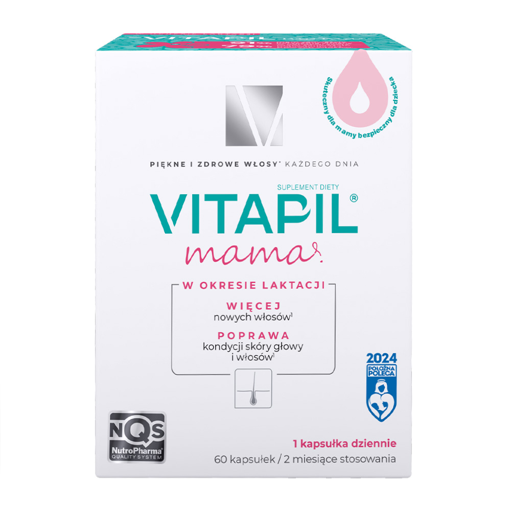 VITAPIL mama  przy wypadaniu włosów po ciąży i podczas karmienia piersią, 60 szt.