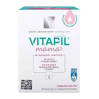 VITAPIL mama , przy wypadaniu włosów po ciąży i podczas karmienia piersią, 60 szt.