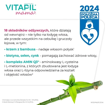 VITAPIL mama , przy wypadaniu włosów po ciąży i podczas karmienia piersią, 60 szt.