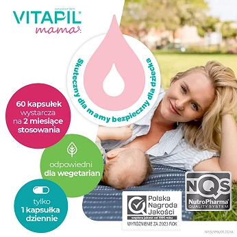 VITAPIL mama , przy wypadaniu włosów po ciąży i podczas karmienia piersią, 60 szt.