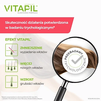 Vitapil z biotyną, przy wzmożonym wypadaniu włosów, 60 szt.