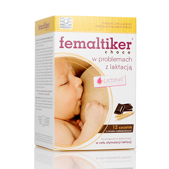 Femaltiker choco, proszek na problemy z laktacją o smaku czekoladowym, 12 sasz.