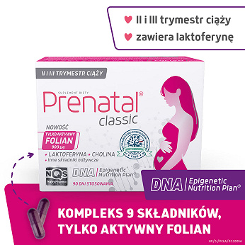 Prenatal Classic, witaminy dla kobiet w ciąży (od 13. tygodnia) i karmiących piersią, 90 szt.
