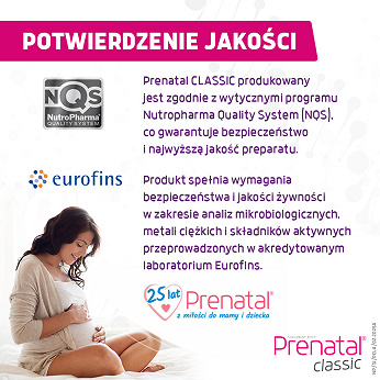 Prenatal Classic, witaminy dla kobiet w ciąży (od 13. tygodnia) i karmiących piersią, 90 szt.
