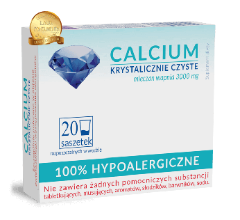 Calcium Krystalicznie Czyste, proszek ze składnikami uzupełniającymi dietę w wapń, 20 sasz.