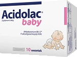 Acidolac Baby proszek do rozpuszczania ze składnikami wspierającymi florę bakteryjną, 10 sasz.