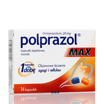 Polprazol Max , kapsułki dojelitowe na zgagę i refluks, 14 szt.