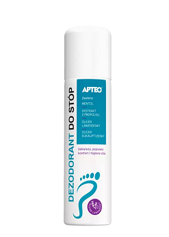 Dezodorant do stóp APTEO, spray odświeżający i poprawiający higienę, 150 ml