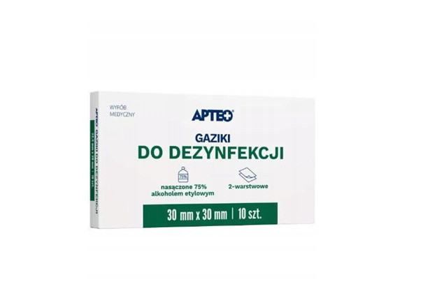 Gaziki APTEO, do dezynfekcji 30 mm x 30 mm, 10 szt.