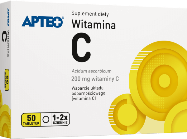 Witamina C APTEO, tabletki ze składnikami wspomagającymi odporność, 50 szt.