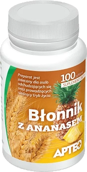 Błonnik z ananasem APTEO, tabletki zalecane w dietach odchudzających, 100 szt.