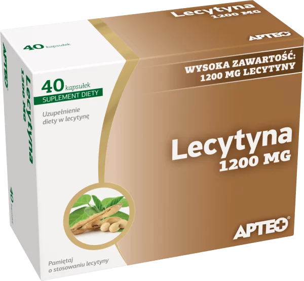 Lecytyna 1200 mg APTEO, kapsułki ze składnikami uzupełniającymi dietę w lecytynę, 40 szt.