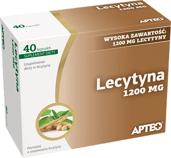 Lecytyna 1200 mg APTEO, kapsułki ze składnikami uzupełniającymi dietę w lecytynę, 40 szt.