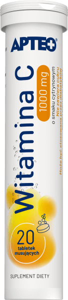 Witamina C APTEO, tabletki musujące o smaku cytrynowym, 20 szt.