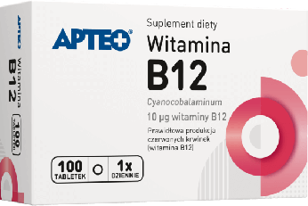 Witamina B12 APTEO, tabletki ze składnikami na prawidłową produkcję czerwonych krwinek, 100 szt.