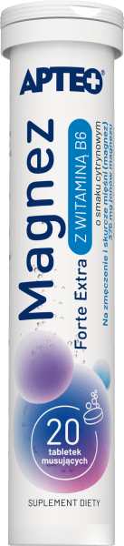 Magnez Forte Extra z witaminą B6 APTEO  tabletki musujące o smaku cytrynowym, 20 szt.
