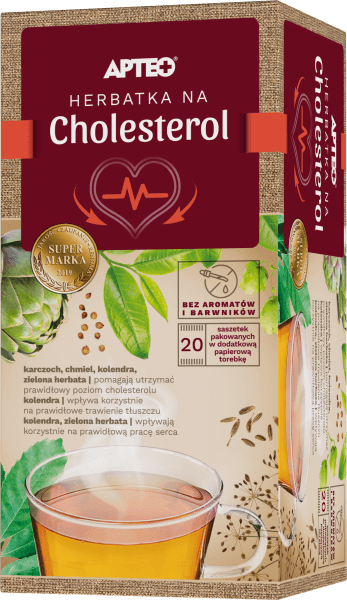 Herbatka na cholesterol APTEO, zioła na prawidłowe trawienie tłuszczu, pracę serca, 20 sasz. x 2 g