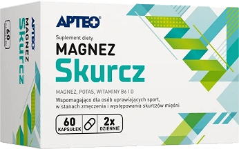 Magnez skurcz APTEO, kapsułki ze składnikami na stany zmęczenia i skurcze mięśni, 60 szt.