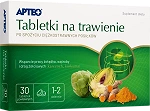 Tabletki na trawienie APTEO ze składnikami na wsparcie pracy żołądka, wątroby i dróg żółciowych, 30 szt.