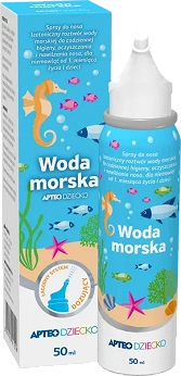Woda morska APTEO DZIECKO, spray do codziennej higieny nosa u dzieci i niemowląt, 50 ml