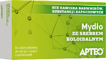 Mydło ze srebrem koloidalnym APTEO , do skóry skłonnej do alergii, zmian trądzikowych, 100 g