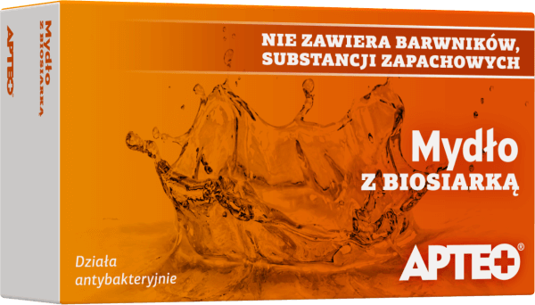Mydło z biosiarką APTEO, antybakteryjne, reguluje wydzielanie sebum, 100 g