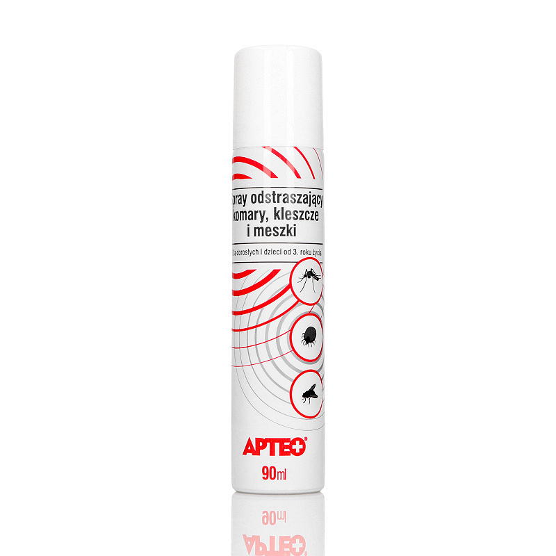 Spray odstraszający komary, kleszcze i meszki APTEO, na skórę, 90 ml