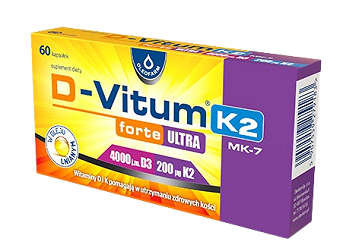 D-Vitum forte ULTRA 4000 j.m. 200 µg K2, 60 kapsułek