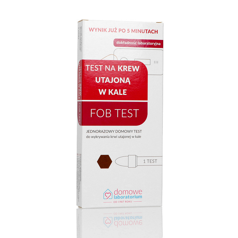 FOB TEST do wykrywania krwi utajonej w kale, wykrywający hemoglobinę, 1 szt.