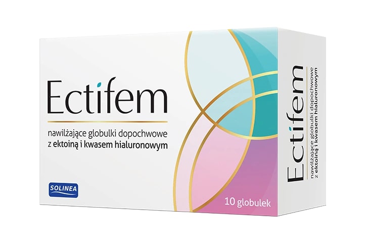 Ectifem nawilżające globulki dopochwowe, 10 szt. 