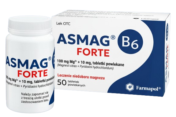 Asmag B6 Forte 100 mg + 10 mg, 50 tabletek powlekanych