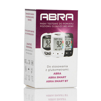 ABRA, paski testowe do pomiaru poziomu glukozy we krwi, 50 szt.