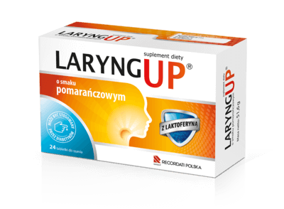 Laryng Up , tabletki ze składnikami wspierającymi odporność o smaku pomarańczowym, 24 szt.