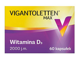 Vigantoletten Max 2000 j.m. kapsułki z witaminą D wspierającą mięśnie i kości, 60 szt.