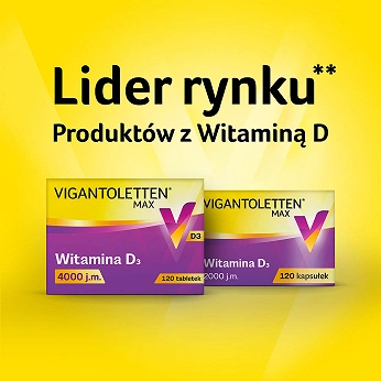 Vigantoletten Max 2000 j.m., kapsułki z witaminą D wspierającą mięśnie i kości, 60 szt.