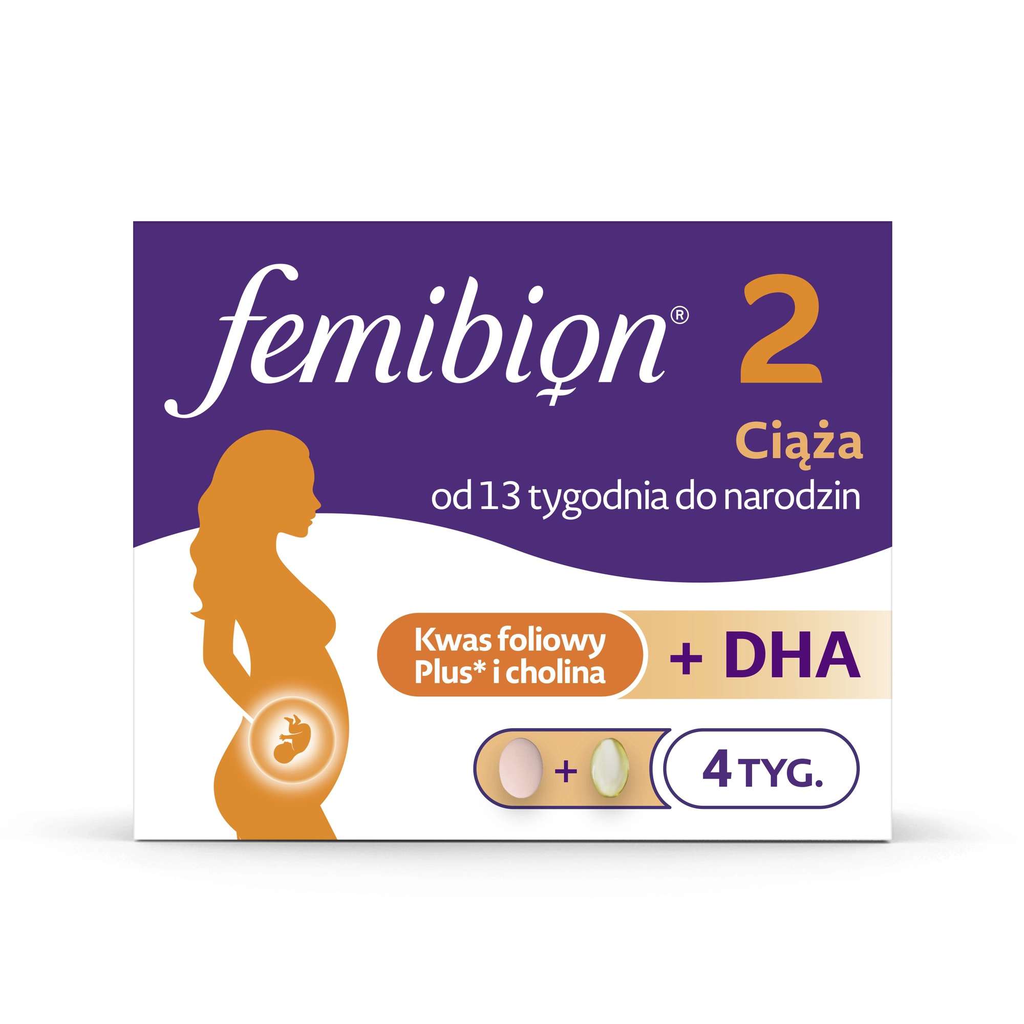 Femibion® 2 Ciąża kwas foliowy plus, DHA, 28 tabletek i 28 kapsułek