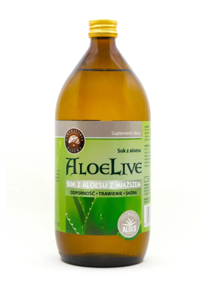 Aloelive sok z aloesu z miąższem, płyn, 1 l