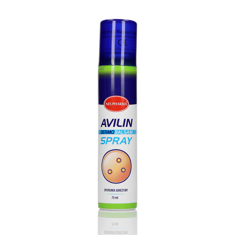 Avilin Dermo Balsam spray, łagodzący podrażnienia i odparzenia skóry, butelka 75 ml