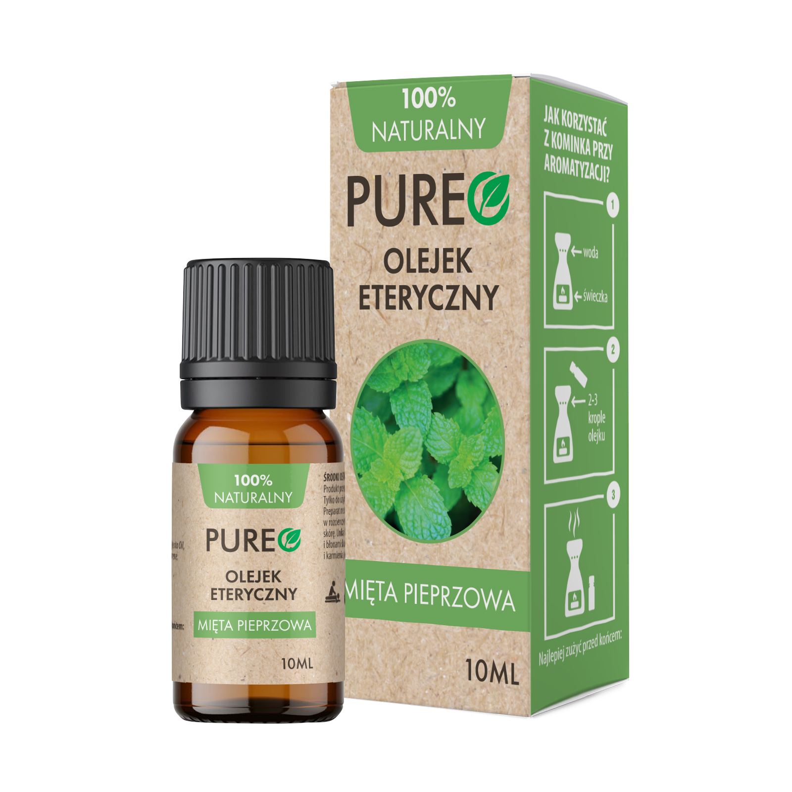 PUREO olejek eteryczny, mięta pieprzowa, 10 ml