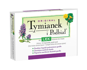 Tymianek i Podbiał, pastylki do ssania ze składnikami wspomagającymi podrażnienia gardła, 24 szt.